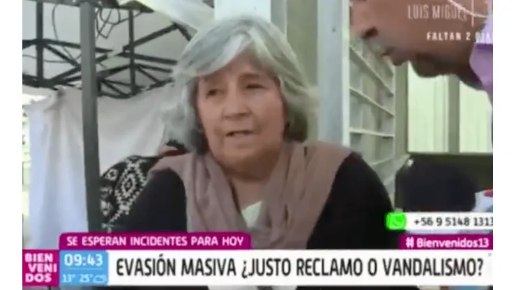 La mujer salió al aire en vivo en Canal 13.