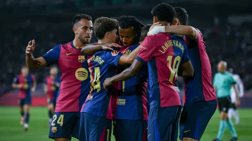 Los jugadores de Barcelona festejan el gol ante Getafe, en la Jornada 7 de LaLiga 2024/25.