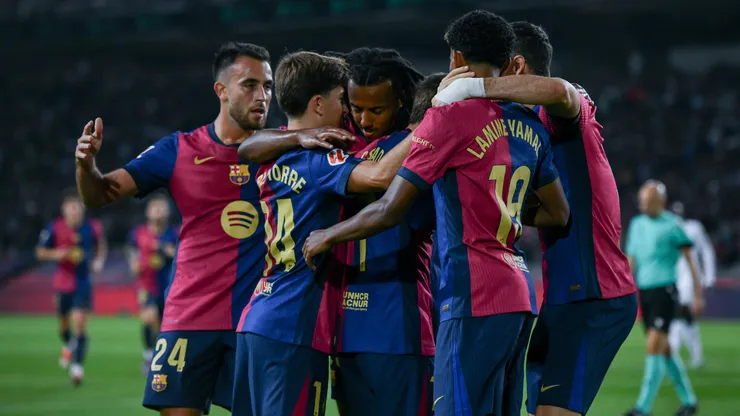 Los jugadores de Barcelona festejan el gol ante Getafe, en la Jornada 7 de LaLiga 2024/25.