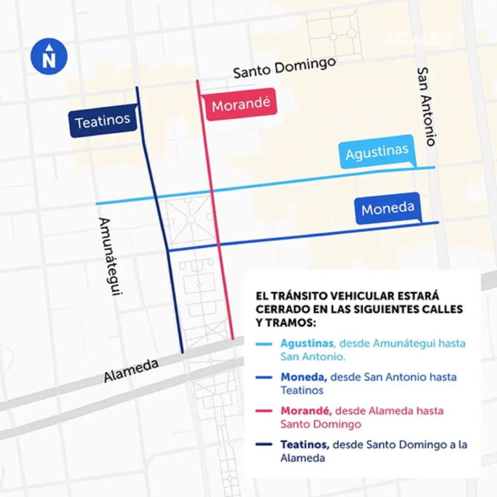 Mapa de las calles cerradas por el Día sin Auto 2024