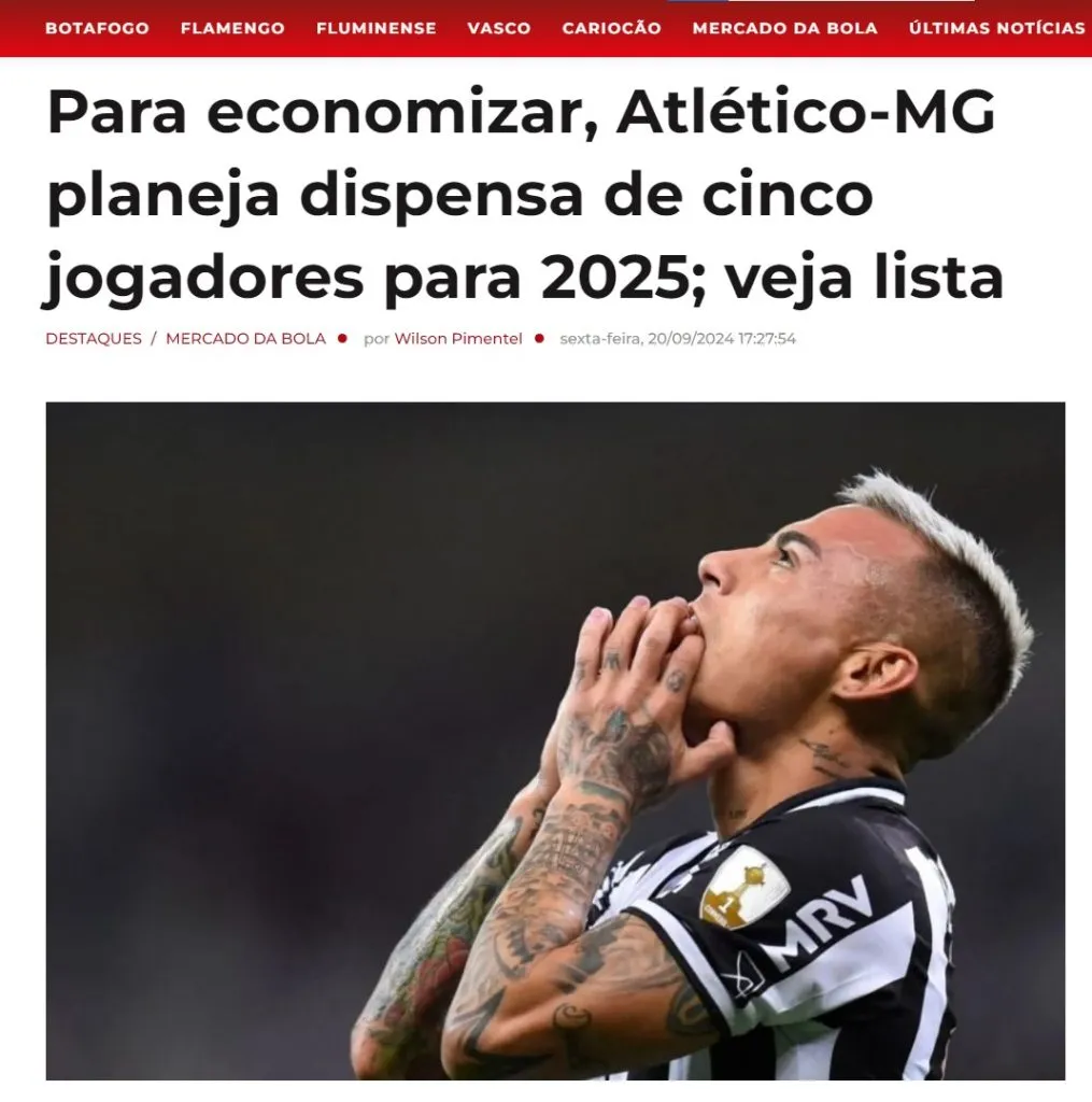 La información desde Brasil sobre Eduardo Vargas (Captura)