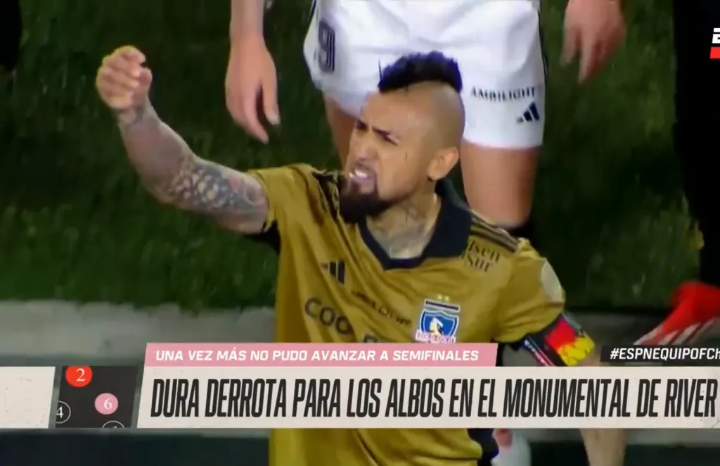 Arturo Vidal se fue peleando con los hinchas de River Plate. Foto: ESPN.