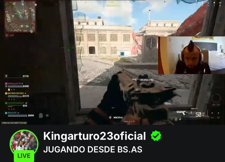 Vidal se conectó en Buenos Aires a jugar en su streaming