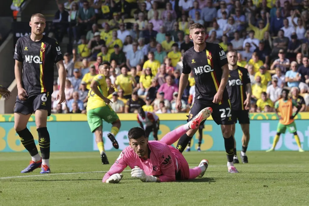 Marcelino Núñez marcó en la goleada del Norwich ante Watford. Foto: IMAGO.