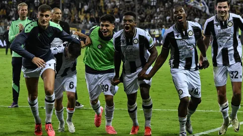 Damián Pizarro celebra en Udinese