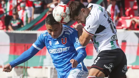 José Bizama y Nicolás Guerra en Palestino vs Universidad de Chile, el partido de ida de la final de la Zona Centro Norte de la Copa Chile 2024.