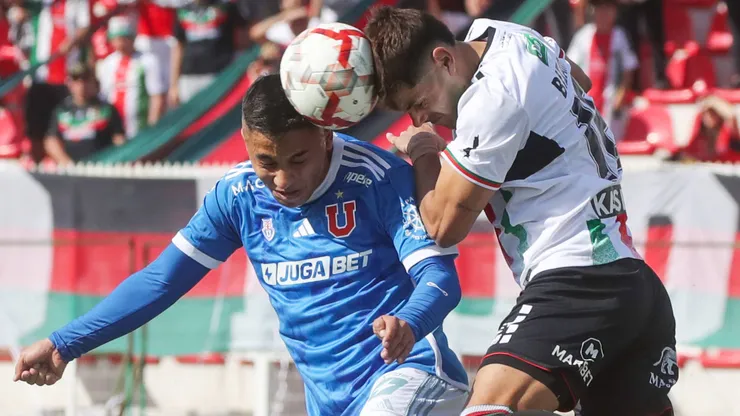 José Bizama y Nicolás Guerra en Palestino vs Universidad de Chile, el partido de ida de la final de la Zona Centro Norte de la Copa Chile 2024.