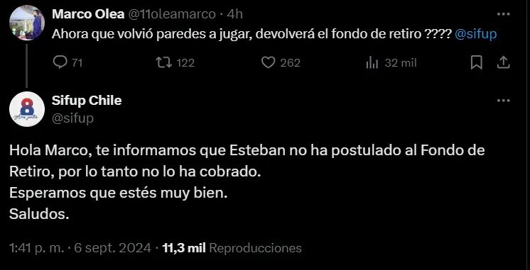 Pregunta ácida de Olea, dura respuesta del Sifup.