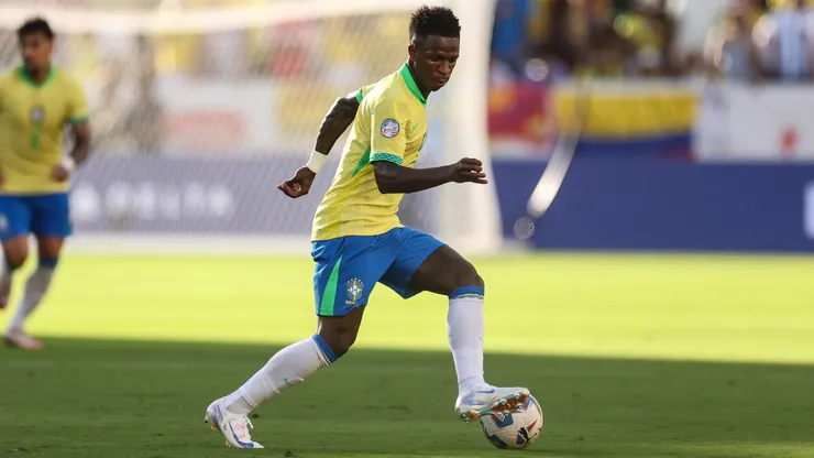 Vinícius Junior en el partido entre Brasil y Colombia en la Copa América 2024.