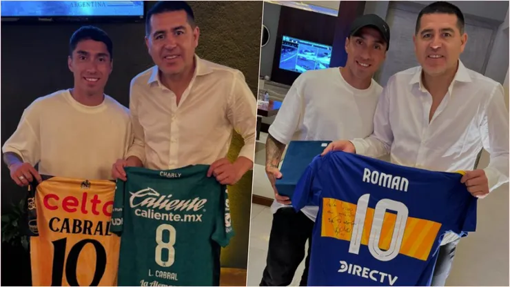 Luciano Cabral y Juan Román Riquelme se juntaron en México