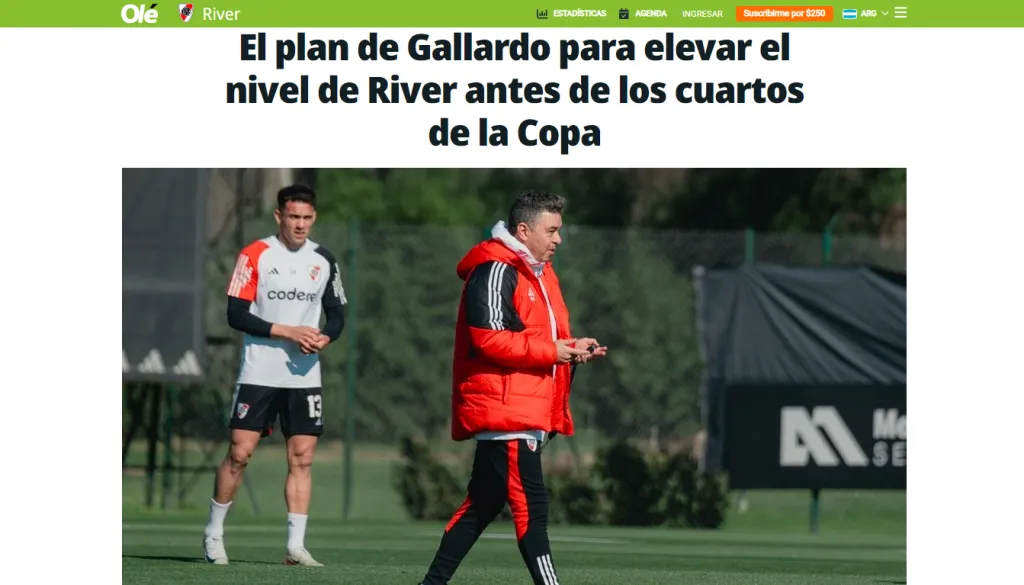La publicación sobre el plan de Gallardo y River ante Colo Colo (Captura)