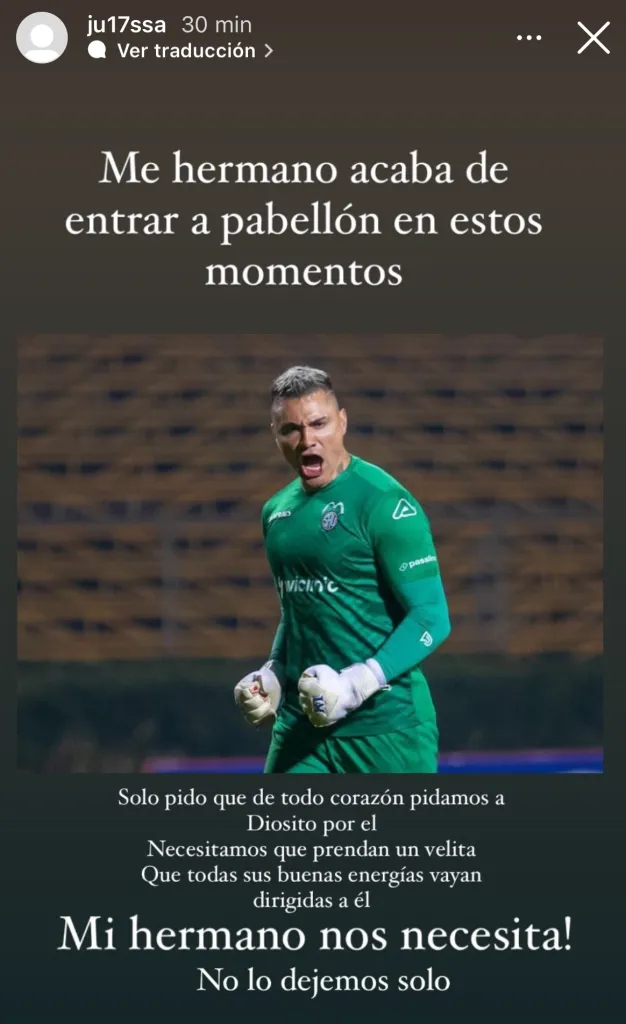 El mensaje de la hermana de Cristóbal Campos.