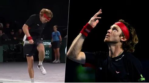 Rublev se pegó siete veces en la rodilla tras perder un punto