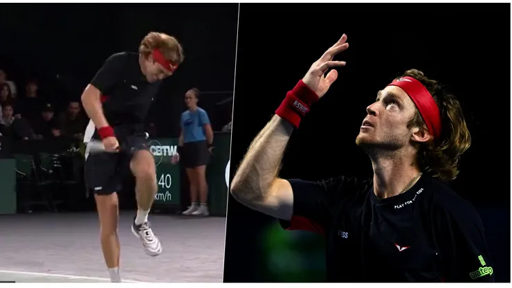 Rublev se pegó siete veces en la rodilla tras perder un punto