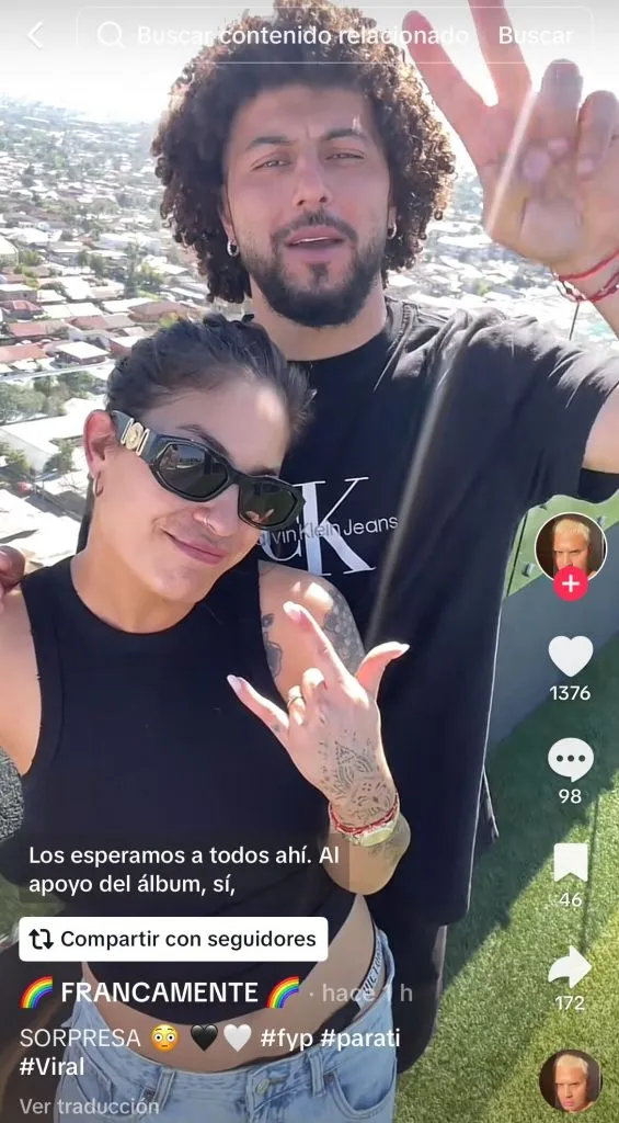 Maximiliano Falcón y su esposa en el edificio de al lado del Monumetal.