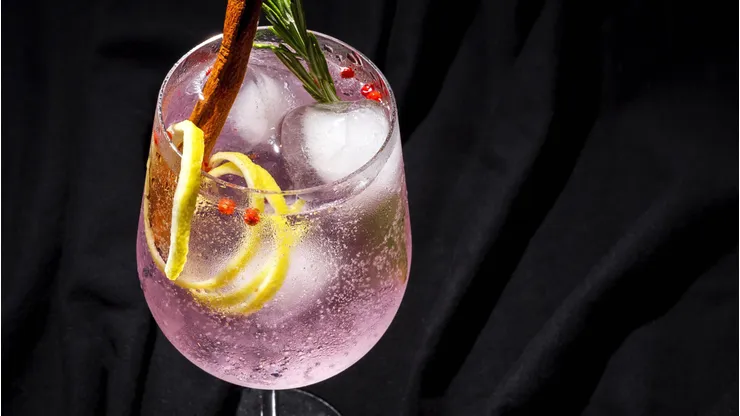 Gin tonic cocktail.