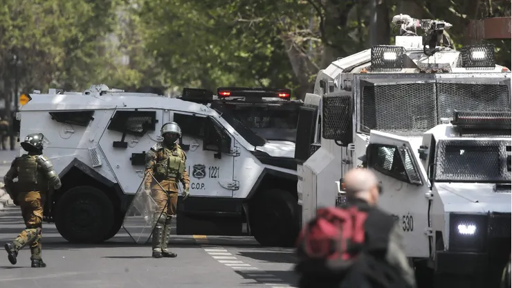 Seguridad durante la Conmemoracion del 18O del 2019 en Plaza Baquedano.
