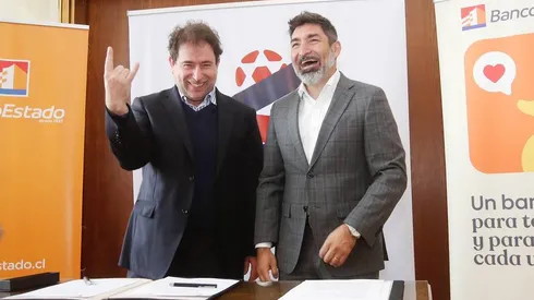 Gamadiel García firmó el convenio con el Banco Estado