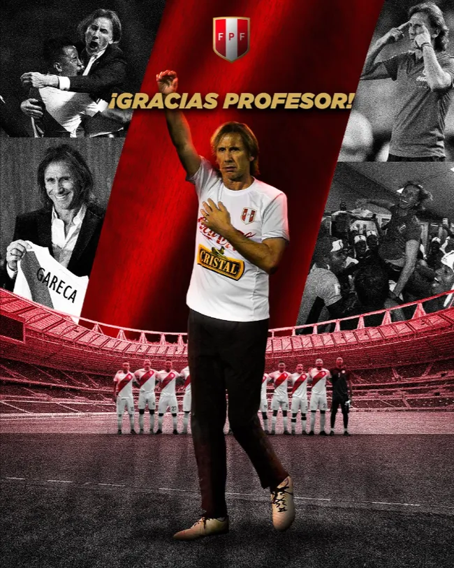 La gráfica para despedir a Gareca. (Captura Selección Perú).