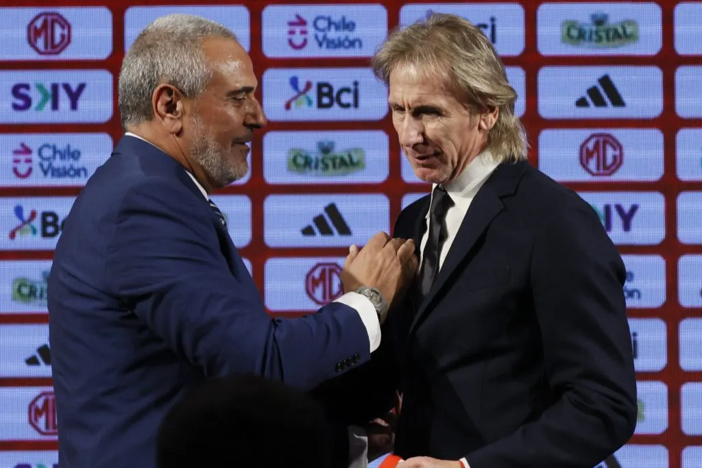 Pablo Milad y Ricardo Gareca en la presentación del Tigre. Fue en enero de este año en el hotel Intercontinental. (Dragomir Yankovic/Photosport).