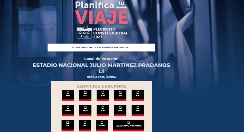 Conoce los servicios más cercanos a tu local de votación en www.red.cl/plebiscito.