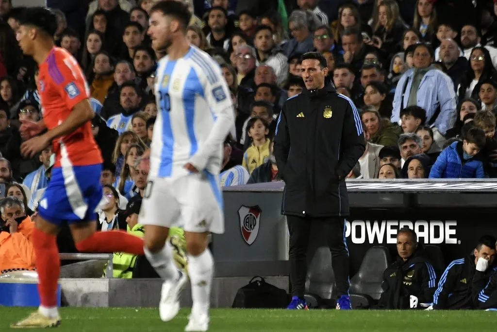Lionel Scaloni en las Eliminatorias vs. Chile. (Juan Amelio/Fotobaires/Photosport).