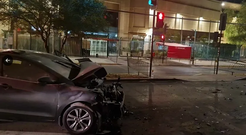 Así quedó el auto de Jorge Espejo.