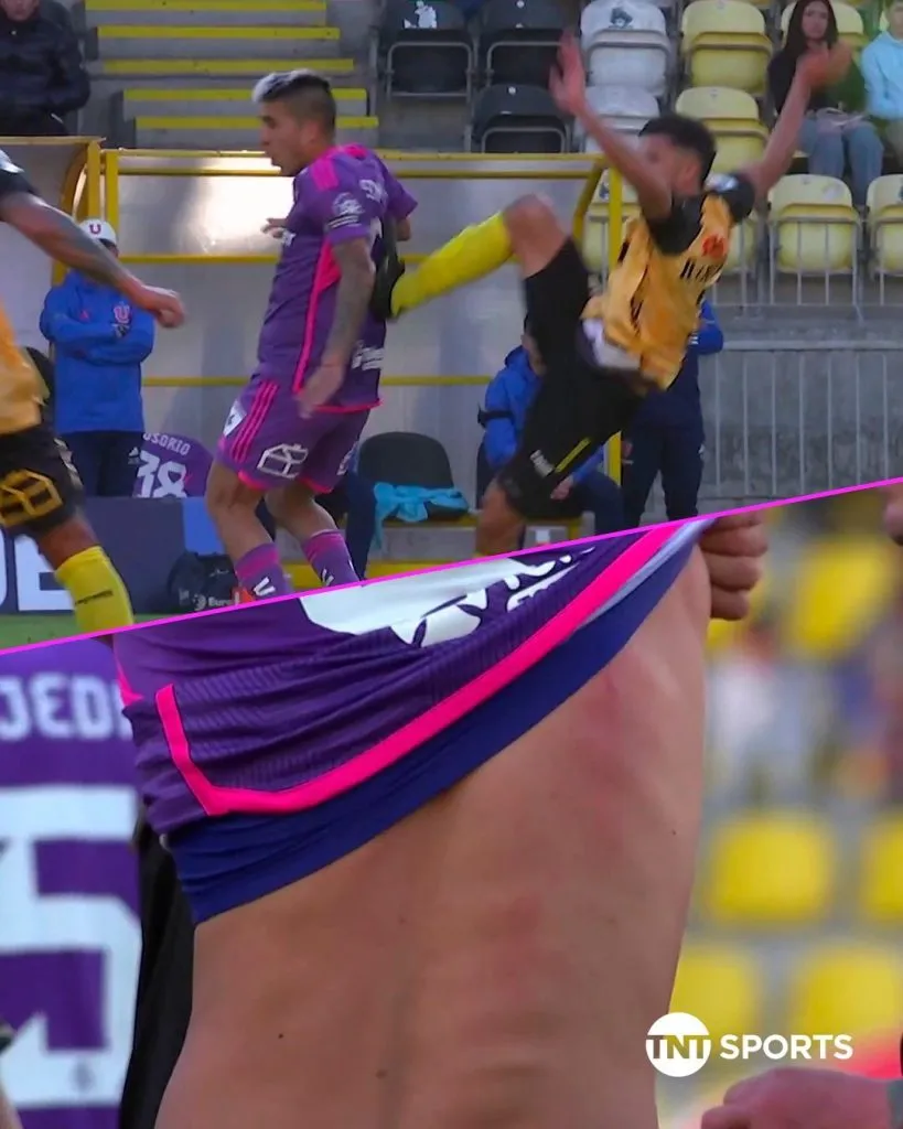 La jugada de la polémica. Imagen: TNT Sports.