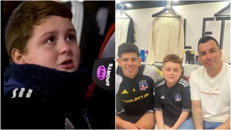 Niño viral pudo visitar el camarín de Colo Colo.