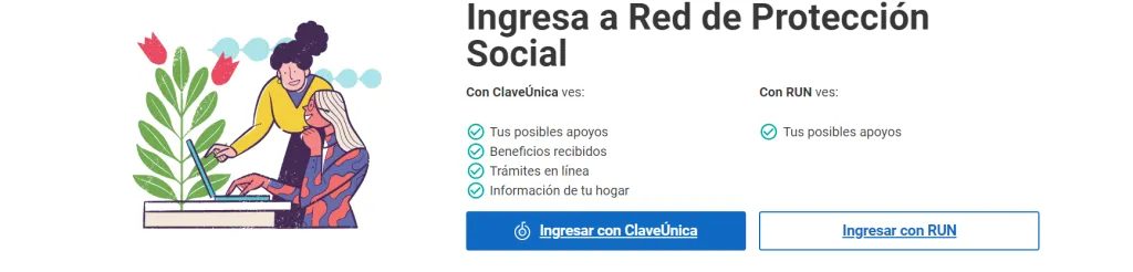 Consulta tus posibles beneficios y apoyos en reddeproteccion.cl.