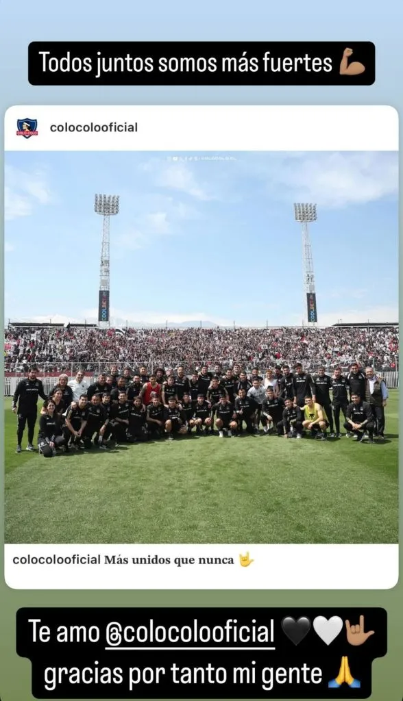El mensaje de Arturo Vidal a Colo Colo tras el Arengazo. Foto: Instagram.
