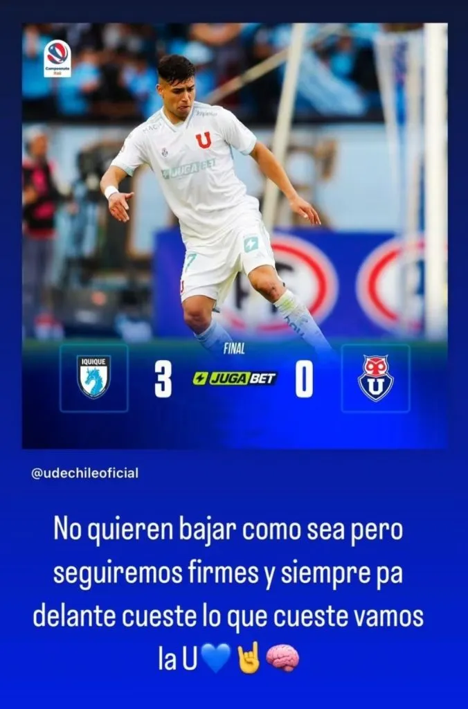 La publicación que hizo Maximiliano Guerrero tras la derrota de la U | Instagram