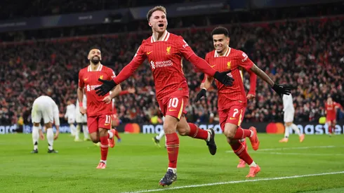 Alexis MacAllister festeja su gol contra Real Madrid, en la fecha 5 de la UEFA Champions League 2024/25.