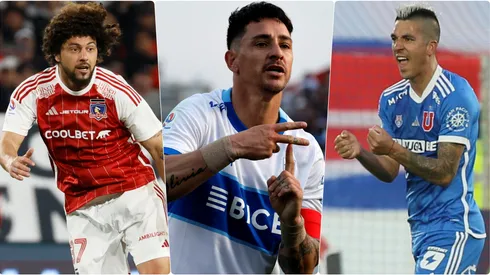 Maxi Falcón, Fernando Zampedri y Leandro Fernandez, figuras del fútbol chileno.