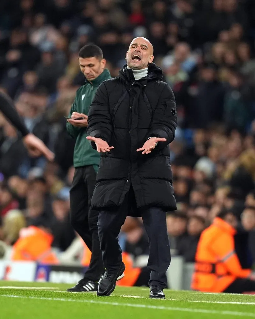 La cara de Pep Guardiola tras la remontada del Feyenoord al Manchester City lo dice todo. Foto: IMAGO.