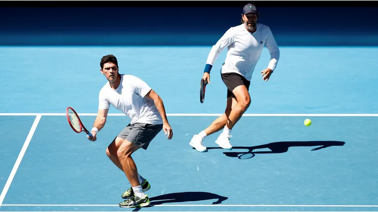 Mark Philippoussis y Patrick Rafter, leyendas del tenis en Australia.