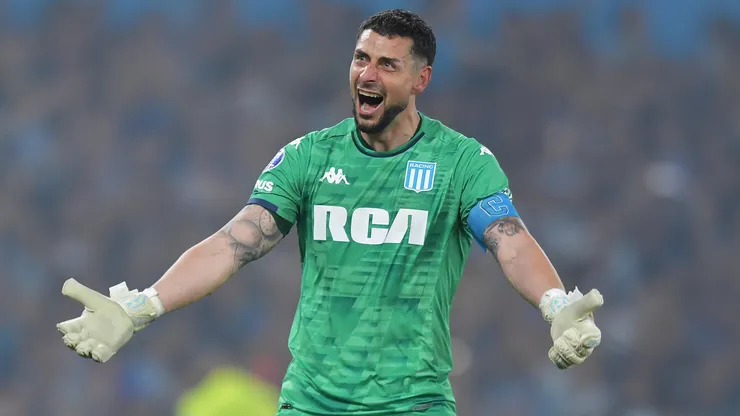 Gabriel Arias en la semifinal de vuelta de la Copa CONMEBOL Sudamericana 2024, entre Racing Club y Corinthians.