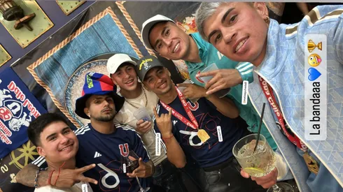 Los jugadores de U de Chile tuvieorn una fiesta de campeones.