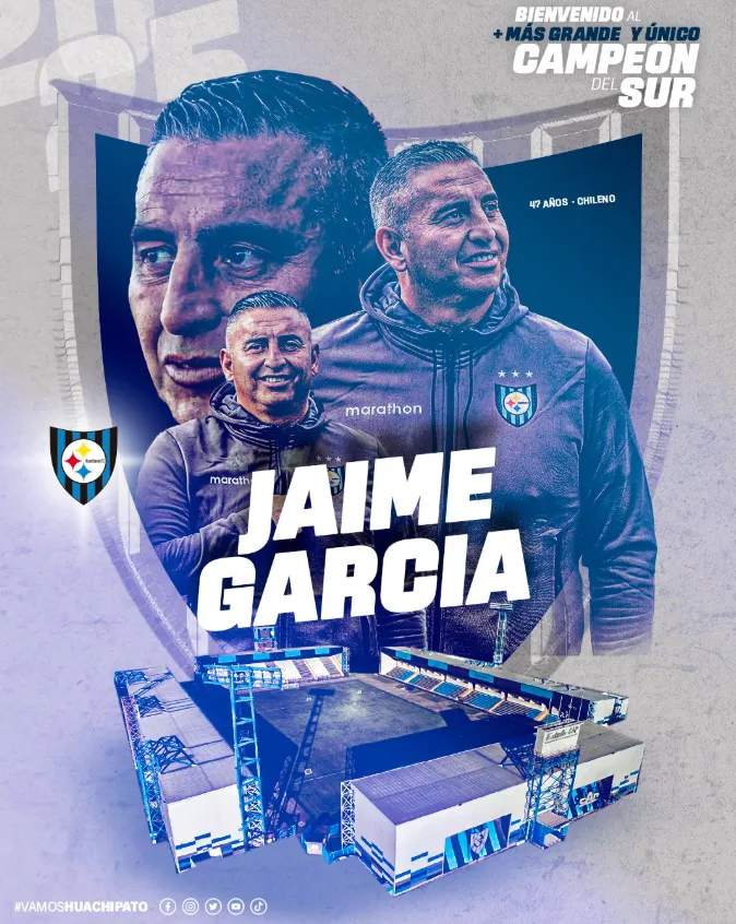 La gráfica de Huachipato para darle la bienvenida a Jaime García.