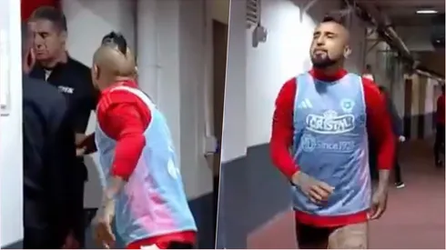 Vidal le dio un regalo a uno de los árbitros del partido