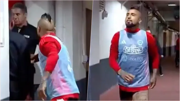 Vidal le dio un regalo a uno de los árbitros del partido