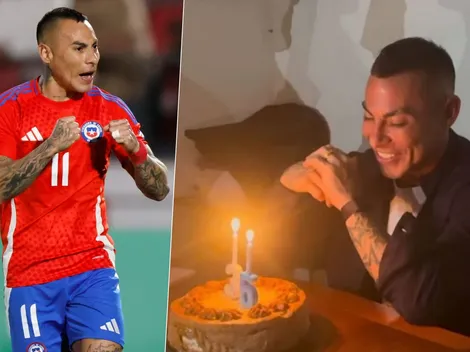 Edu Vargas celebró con torta su cumpleaños en la Roja