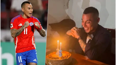La torta de cumpleaños que le tenía la familia a Eduardo Vargas.