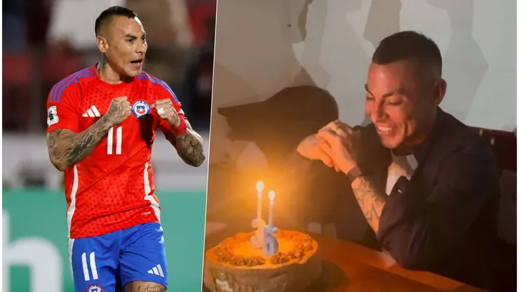 La torta de cumpleaños que le tenía la familia a Eduardo Vargas.
