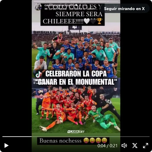 La publicación de Palacios.