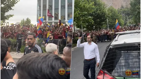 Cientos de hinchas de Venezuela hicieron un banderazo en Chile.
