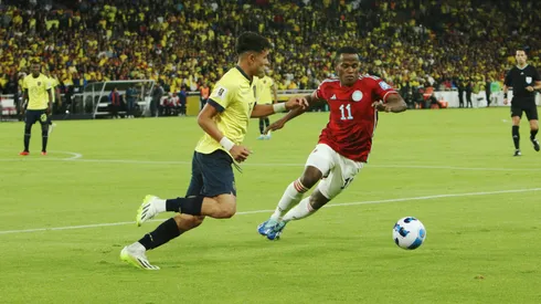 Kendry Páez y Jhon Arias en el último partido entre Colombia y Ecuador, disputado en Quito.