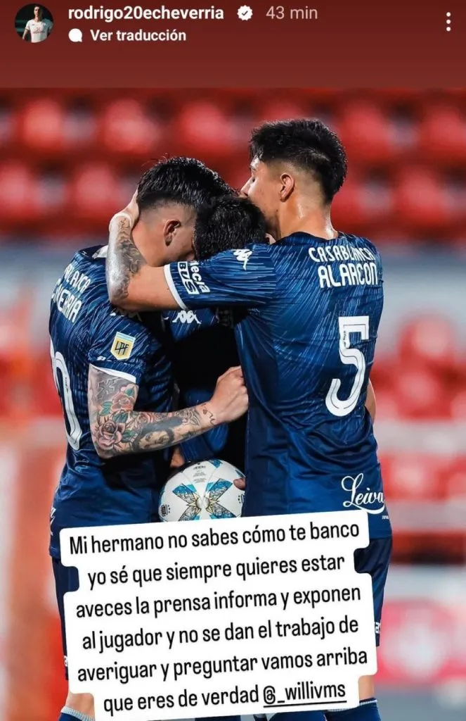El descargo de Rodrigo Echeverría | Instagram