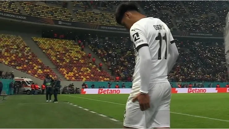 Darío Osorio salió lesionado en derrota de Midtjylland en Europa League.