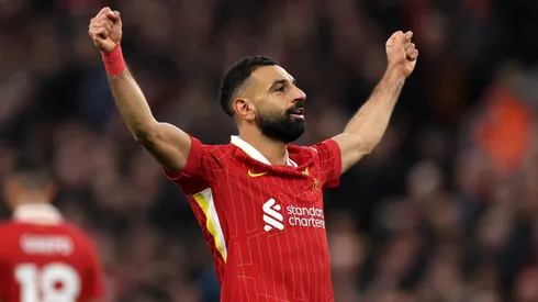 Mohamed Salah festeja su gol contra Brighton, en la fecha 10 de la Premier League 2024/25.